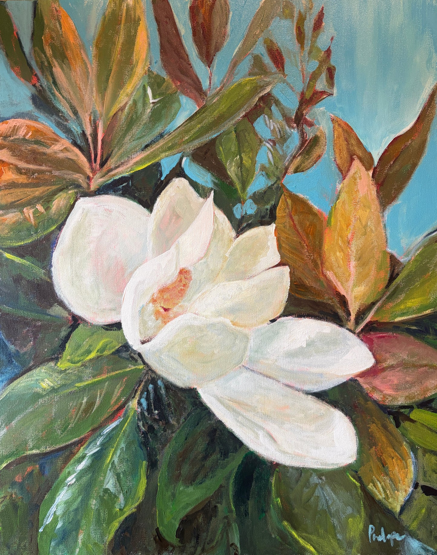 Magnolias 3— Original Acrylic Painting, 24x30